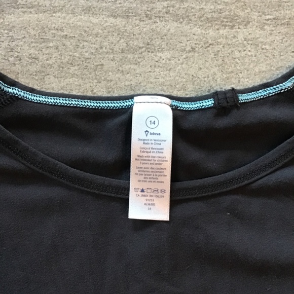 Ivivva Black Shirt Size 14 - Picture 3 of 3